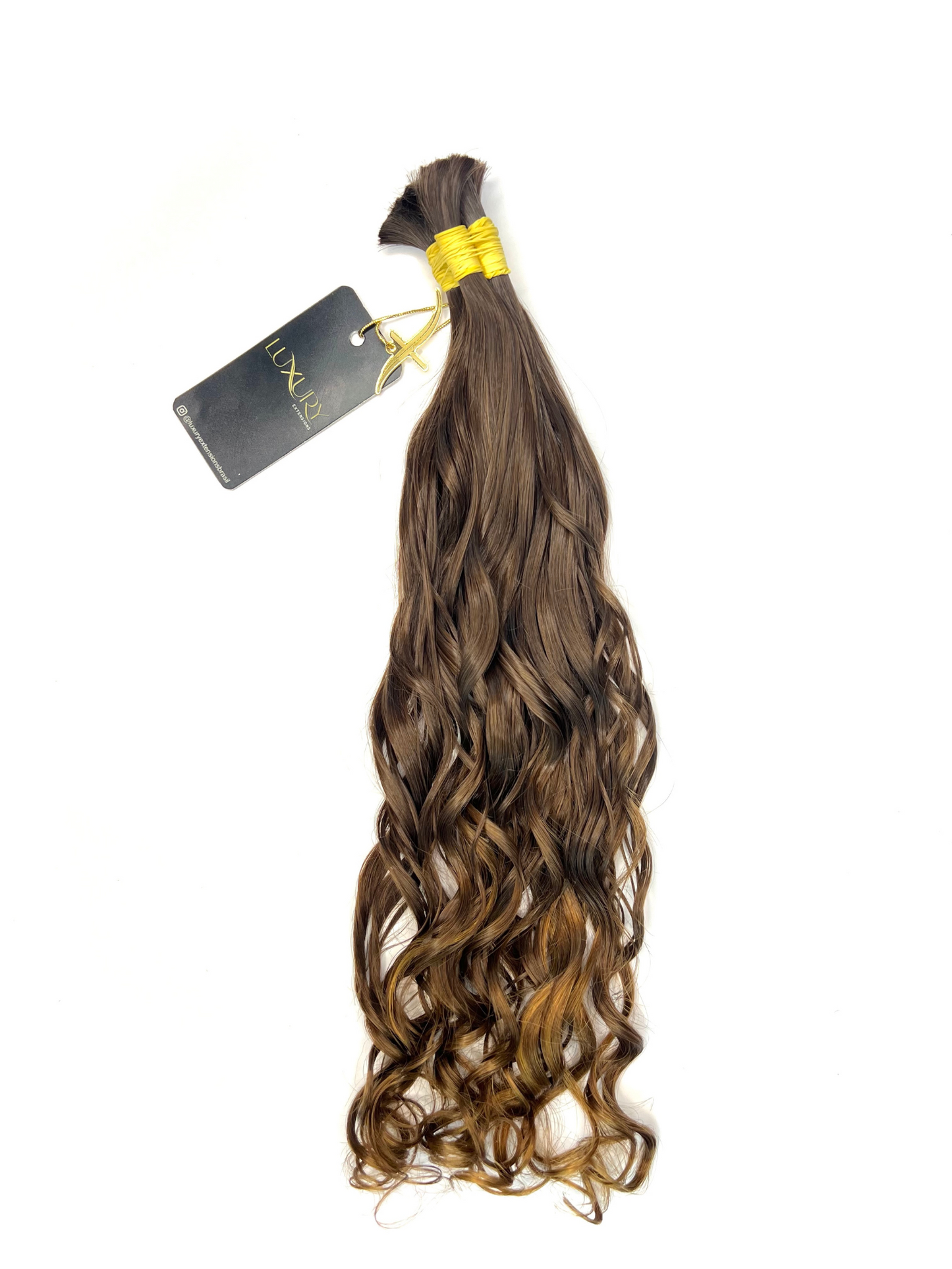 Linha Diamond Collection – Loiro Escuro Com Pontas Claras Cacheado Natural 50/55 cm 100g - Lorena