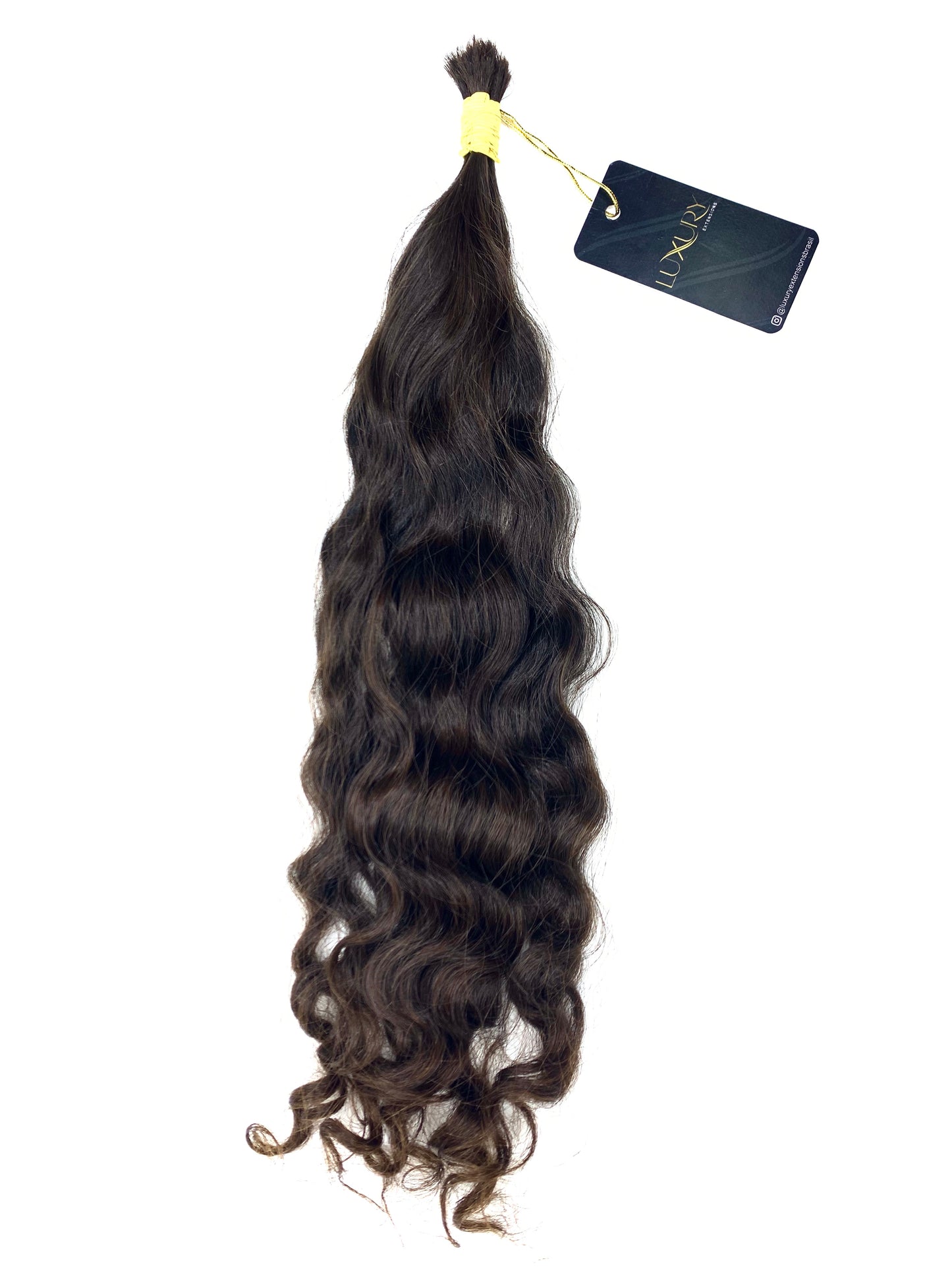 CABELO HUMANO BRASILEIRO DO SUL CASTANHO CLARO CACHEADO 45 CM 70 GRAMAS - Luxury Extensions Brasil