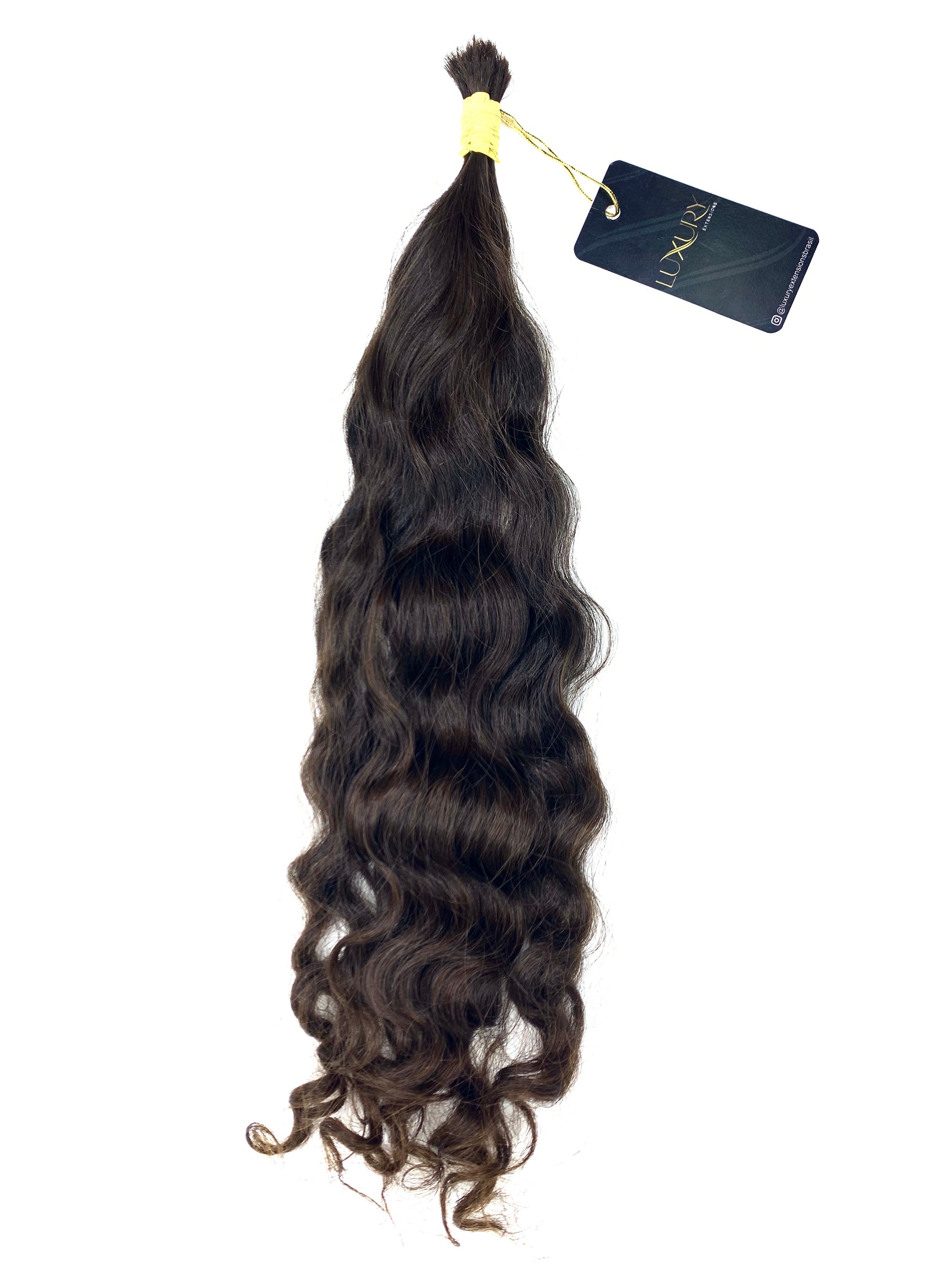 CABELO HUMANO BRASILEIRO DO SUL CASTANHO CLARO CACHEADO 45 CM 70 GRAMAS - Luxury Extensions Brasil