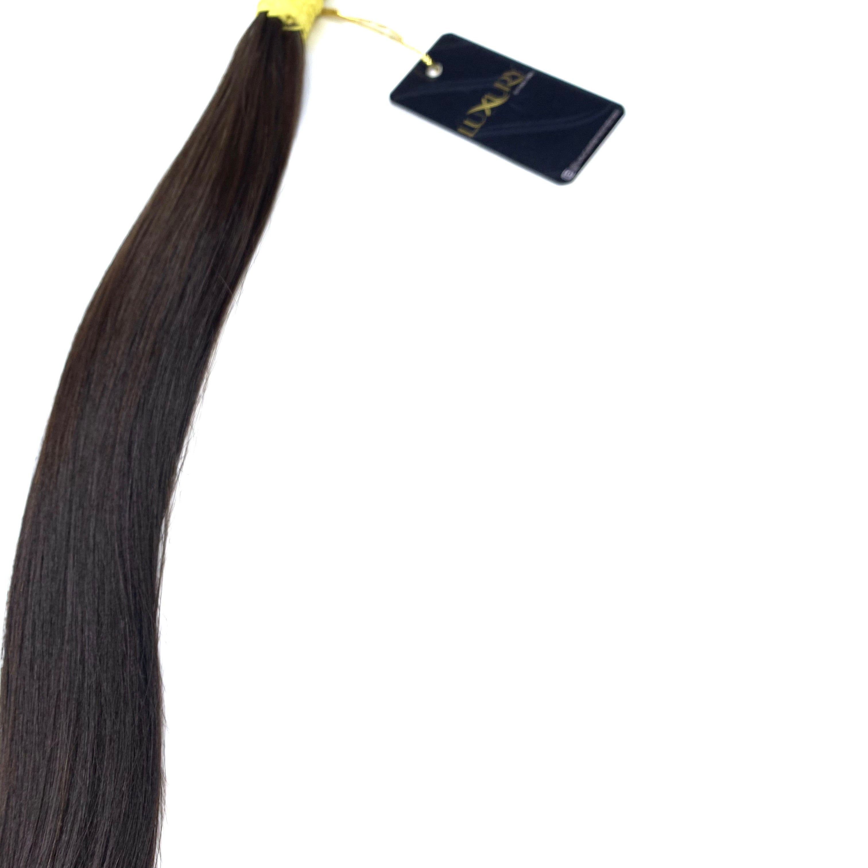 CABELO HUMANO BRASILEIRO DO SUL CASTANHO ESCURO 40 CM 80 GRAMAS - Luxury Extensions Brasil