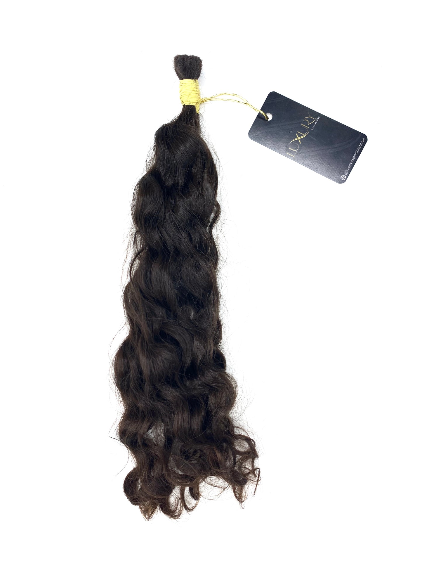 CABELO HUMANO BRASILEIRO DO SUL CASTANHO ESCURO CACHEADO 50 CM 100 GRAMAS - Luxury Extensions Brasil