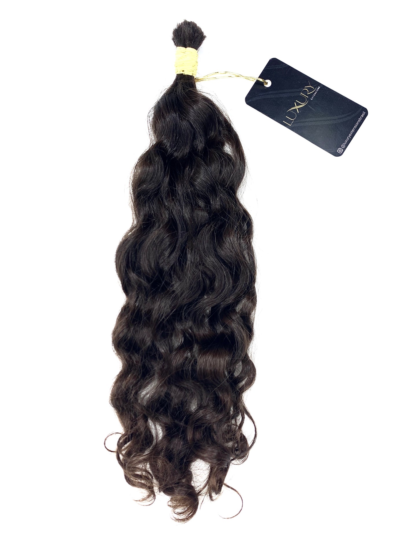 CABELO HUMANO BRASILEIRO DO SUL CASTANHO ESCURO CACHEADO 50 CM 100 GRAMAS - Luxury Extensions Brasil