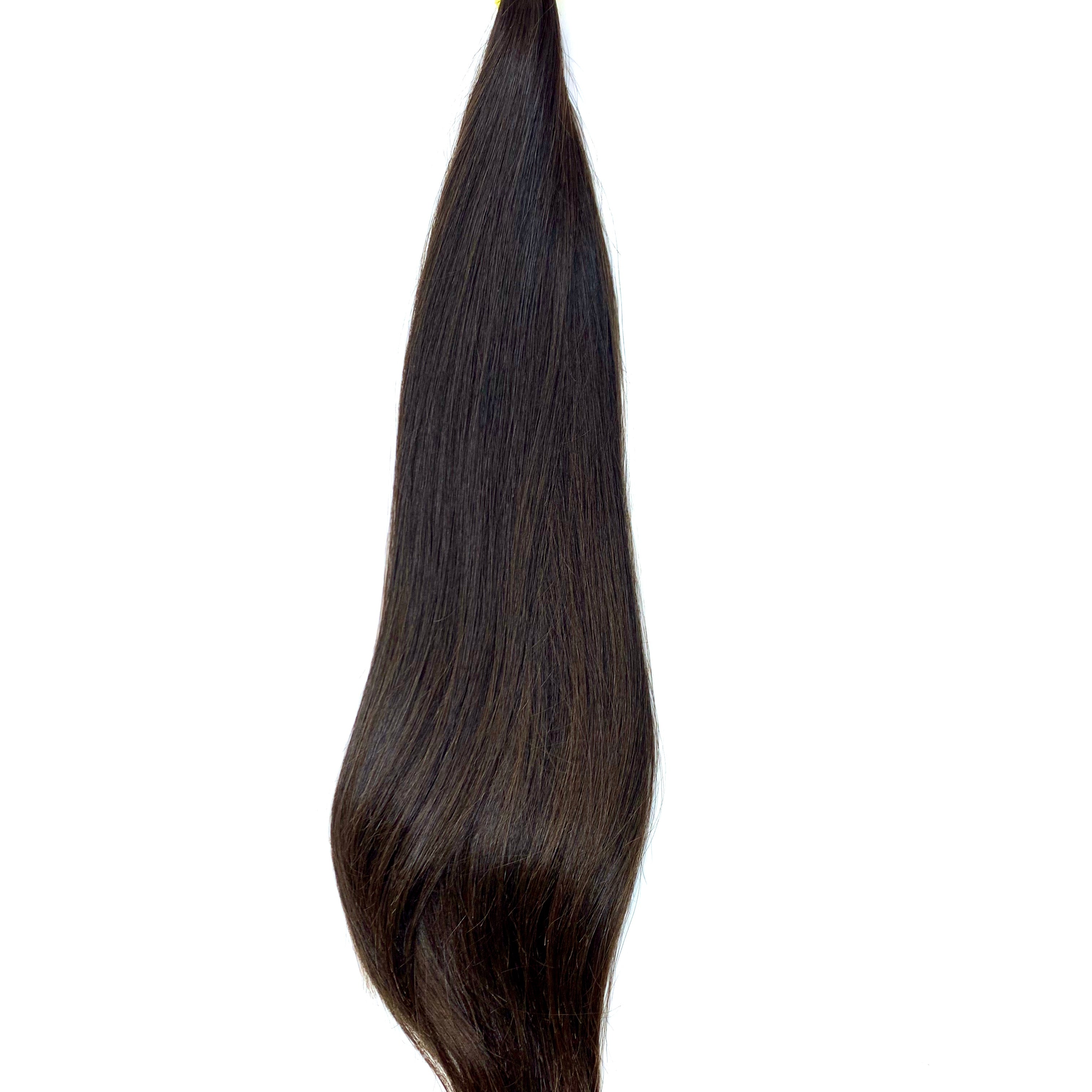 CABELO HUMANO BRASILEIRO DO SUL CASTANHO ESCURO 50 CM 100 GRAMAS - Luxury Extensions Brasil